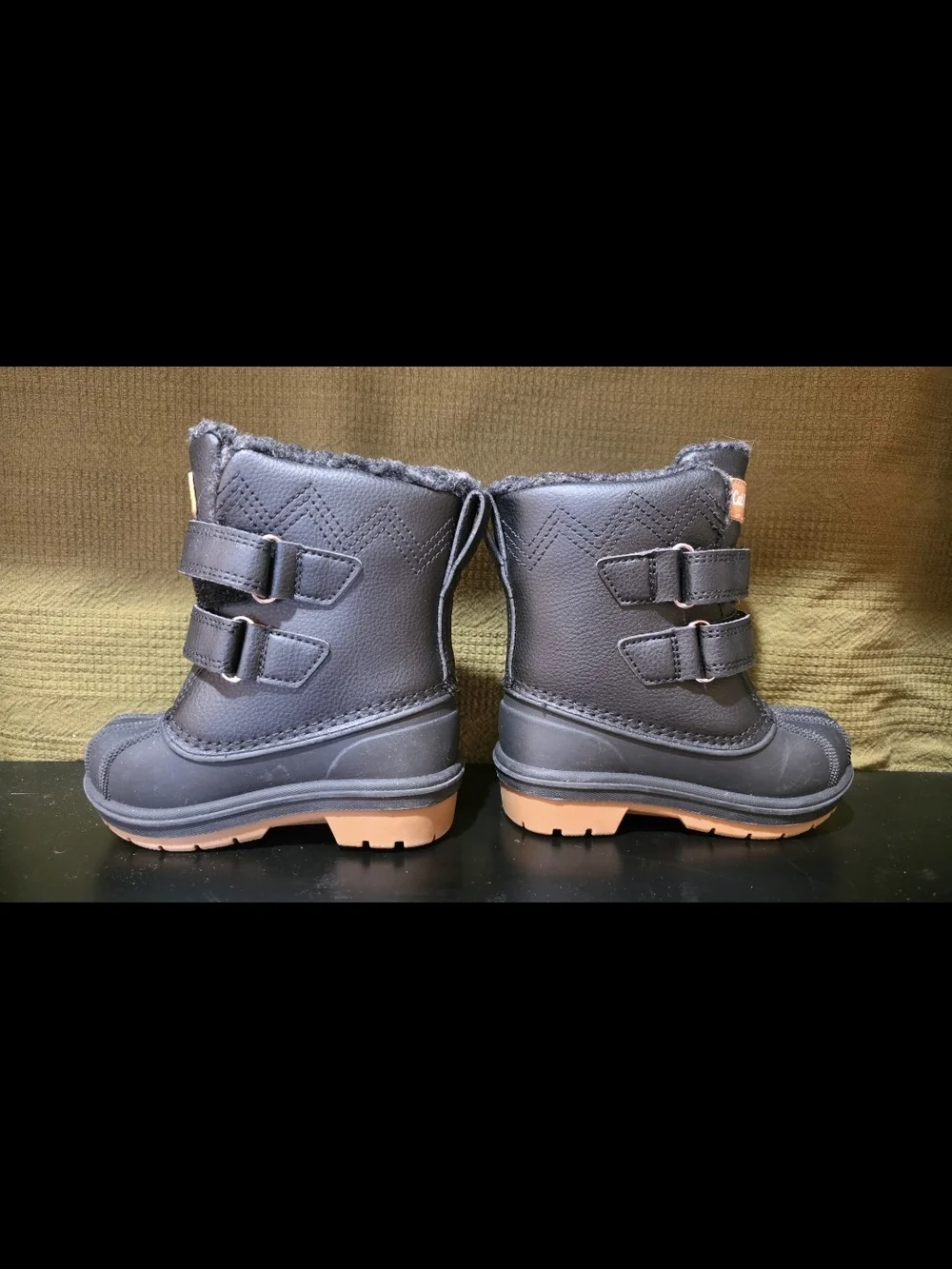 Cat & Jack Black Boots with Tan Outsoles
